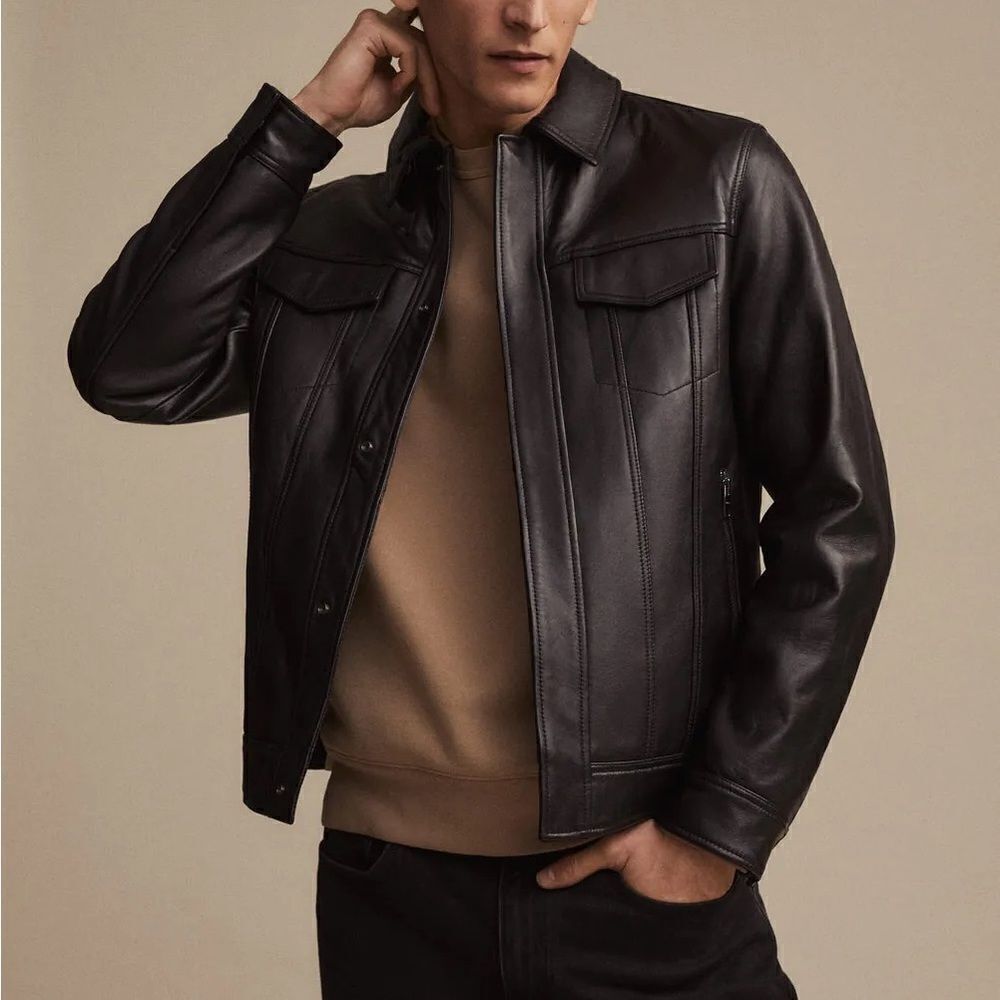 Mango Genuine Leather Jacket New